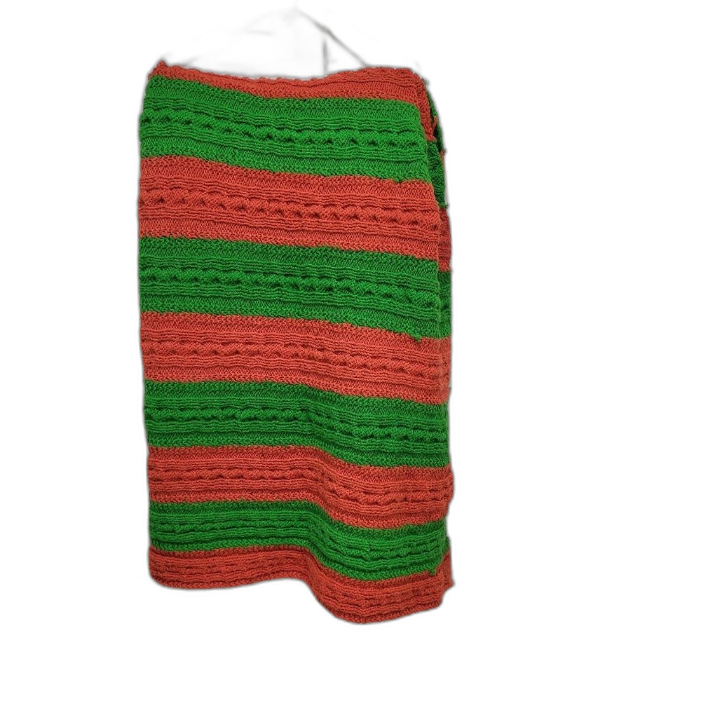 Red and Green Afghan 46 x 80